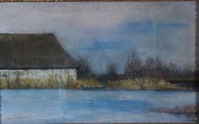 Facklam, Wilhelm, Scheune am Bodden, Mt, sig., 20 x 34