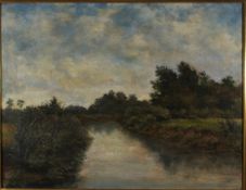Bunke, Franz, Am Mühlenbach, Öl, sig., 48 x 64, Künstlerort Schwaan