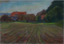 Balzer, Thuro, Gehöft, Pastell, sig., 34 x 48