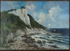 Büchsel, Elisabeth, Steilküste, Öl, sig., 34 x 48, Hiddensoer Künstlerinnenbund
