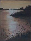 Hoffmüller, Reinhard, Abendstimmung, Aqua, sig., 44 x 34
