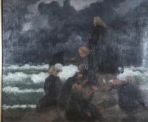 Heuser, Heinrich, Warten, Öl, sign., 42 x 49