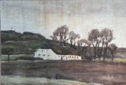 Gerresheim, Anna, Haus am Wasser, Aqua., sign., 28 x 40