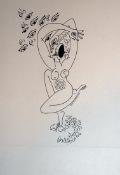 Enayat, Mona Ragy, Tänzerin, Tusche, sign., 31 x 17