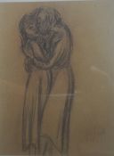 Barlach, Ernst, Liebespaar, Kohle, sign., 34 x 26