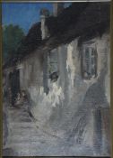 Büchsel, Elisabeth, Im Dorf, Öl, sign., 28 x 19