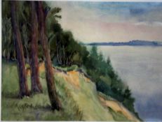 Herveling-Bockenh., Helene, Am Meer, Mischt., sign., 30 x 49