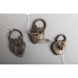 3-teiliges Konvolut von Vorhängeschlössern (wohl 17./18. Jh.)