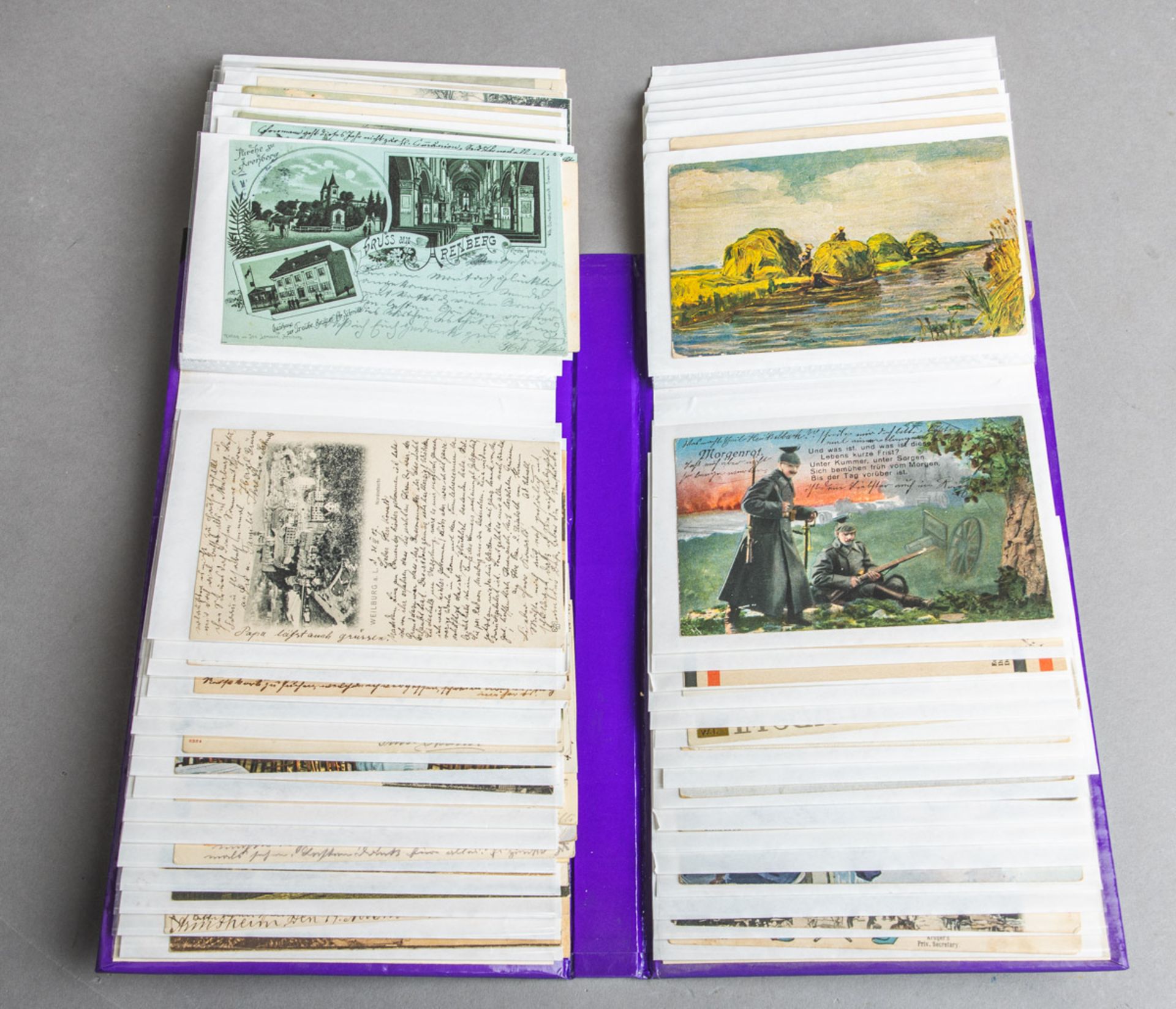 90-teiliges Konvolut von alten Postkarten / Ansichtskarten (um 1900)