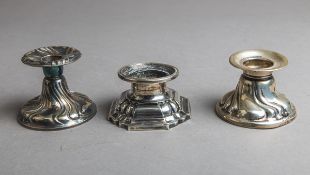 3-teiliges Konvolut von Kerzenhaltern 835 Silber