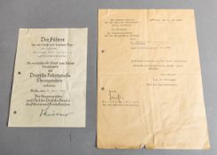 Urkunde zum Deutschen Schutzwall-Ehrenzeichen