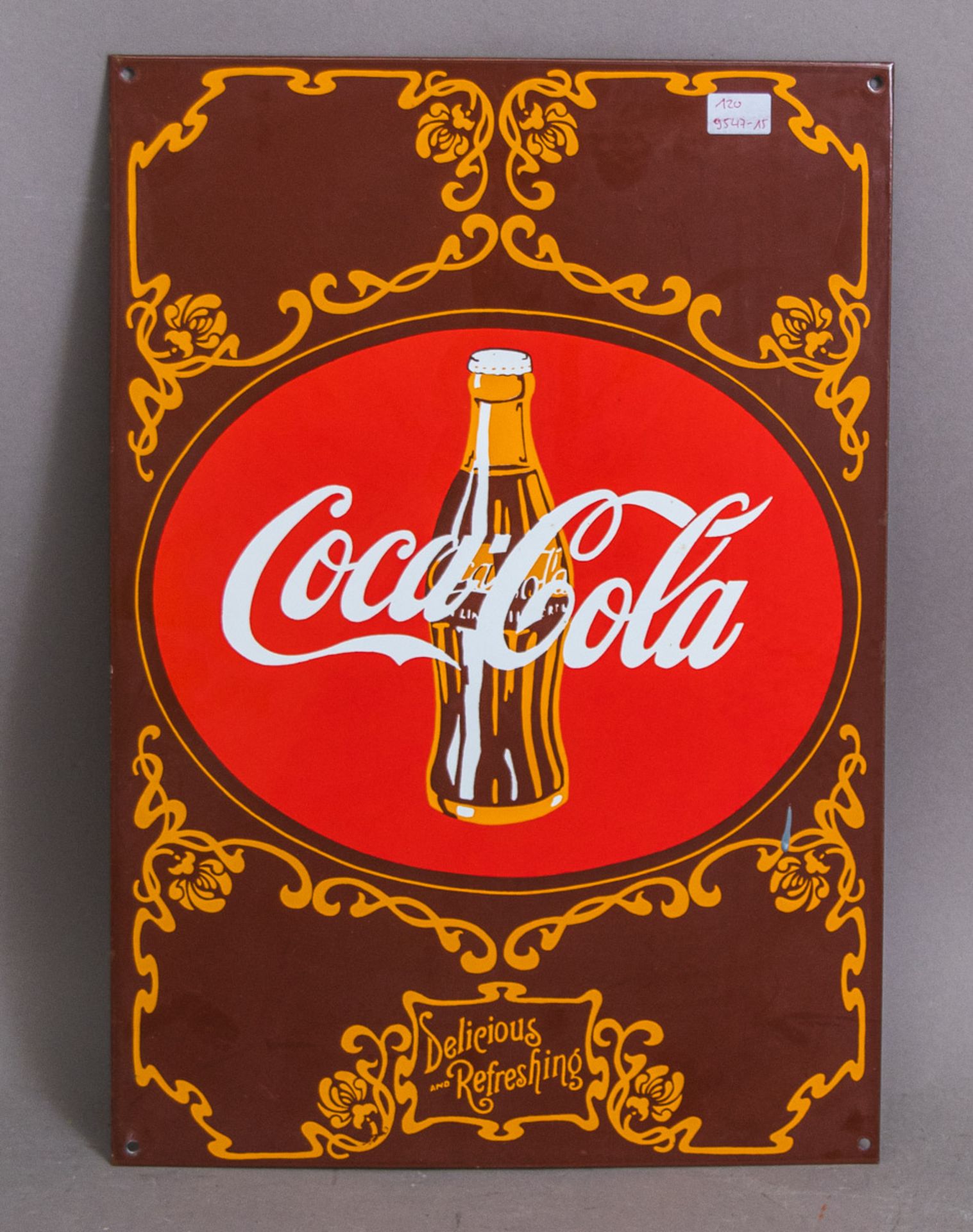 Email-Werbeschild "Coca-Cola" (1970/80er J.)