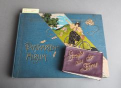 2 Postkarten-Alben (um 1900, Jugendstil)