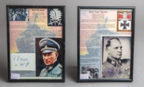 Paar Fotografien mit Autogrammen (2. WK, Drittes Reich)