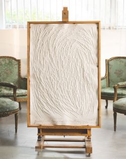 Uecker, Günther (1930 - 2025), Unikat-Prägedruck "Fliessend" (1997/98)