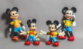 4-teiliges Konvolut von Walt-Disney-Gummifiguren (Italien, 60er J.)