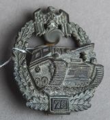 Panzerkampfabzeichen in Silber mit Einsatzzahl 75 (Drittes Reich)