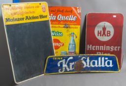 4-teiliges Konvolut von Werbeschildern