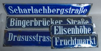 5-teiliges Straßenschilder-Konvolut