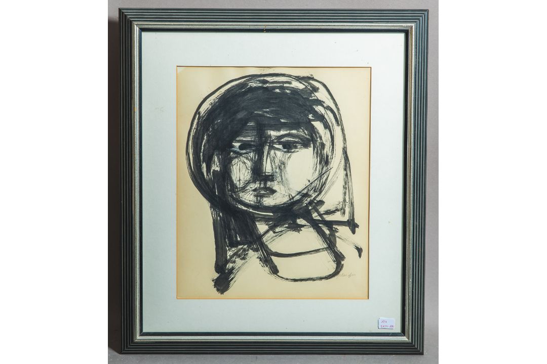 Unleserlich signiert (20./21. Jh.), Abstraktes Portrait