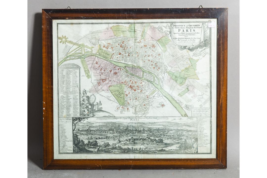 Homann, Johann Baptist (1664 - 1724), Prospect u. Grundriss der weltberühmten königl. Hauptstadt Par