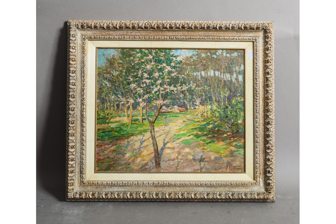 Unleserlich signiert (20. Jh.), Blühende Baumlandschaft - Bild 1 aus 4