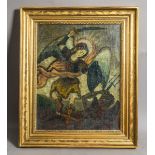 Künstler/in unbekannt, Erzengel Michael besiegt den Teufel (wohl Mexiko, 17./18. Jh.)