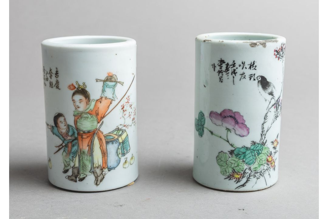 2 Pinselhalter (China, Qing-Dynastie) - Bild 1 aus 2