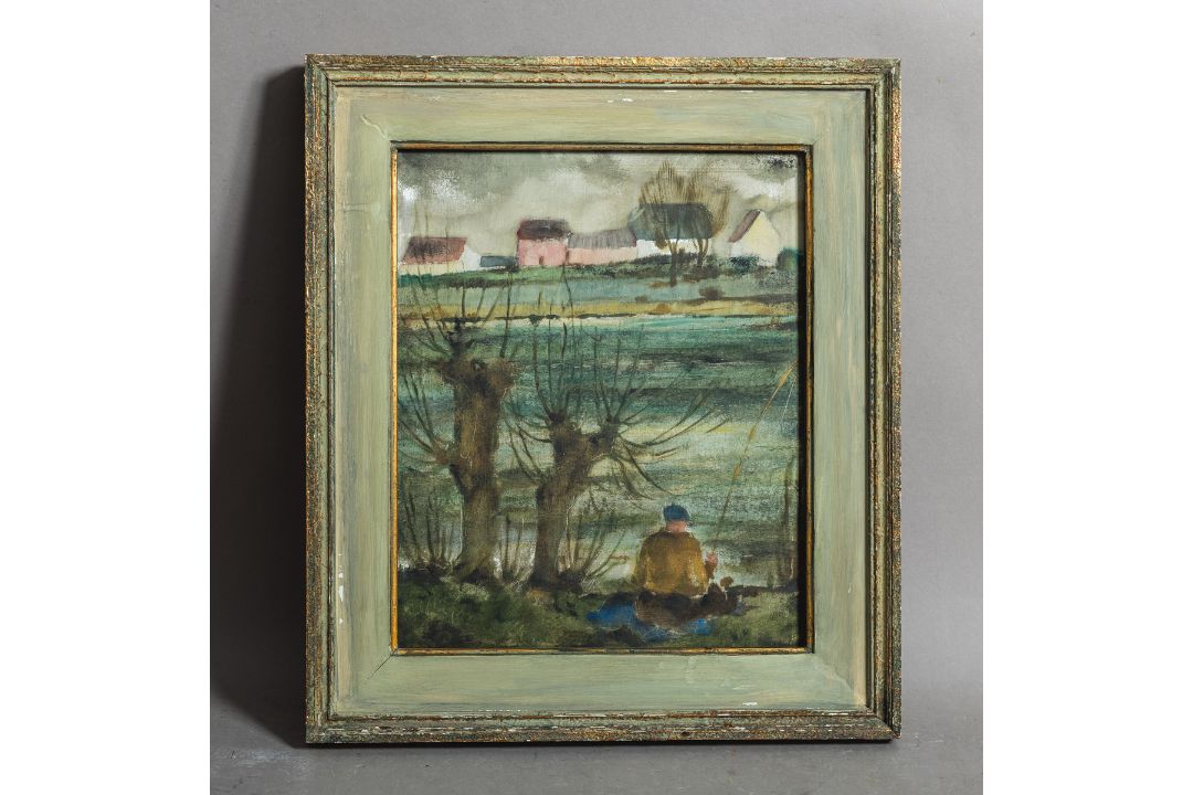 Kleinschmidt, Werner (1907 - 1979), zugeschrieben, Angler unter Weiden - Bild 1 aus 3