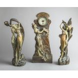 3-teilige Jugendstil-Uhrengarnitur (C. Haböck, um 1900)