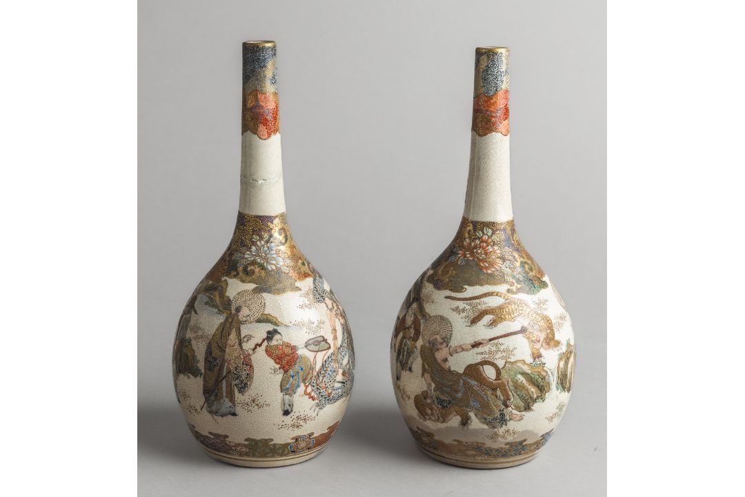 2 Satsuma-Vasen "Kinkozan" (Japan, Meiji-Zeit) - Bild 1 aus 2