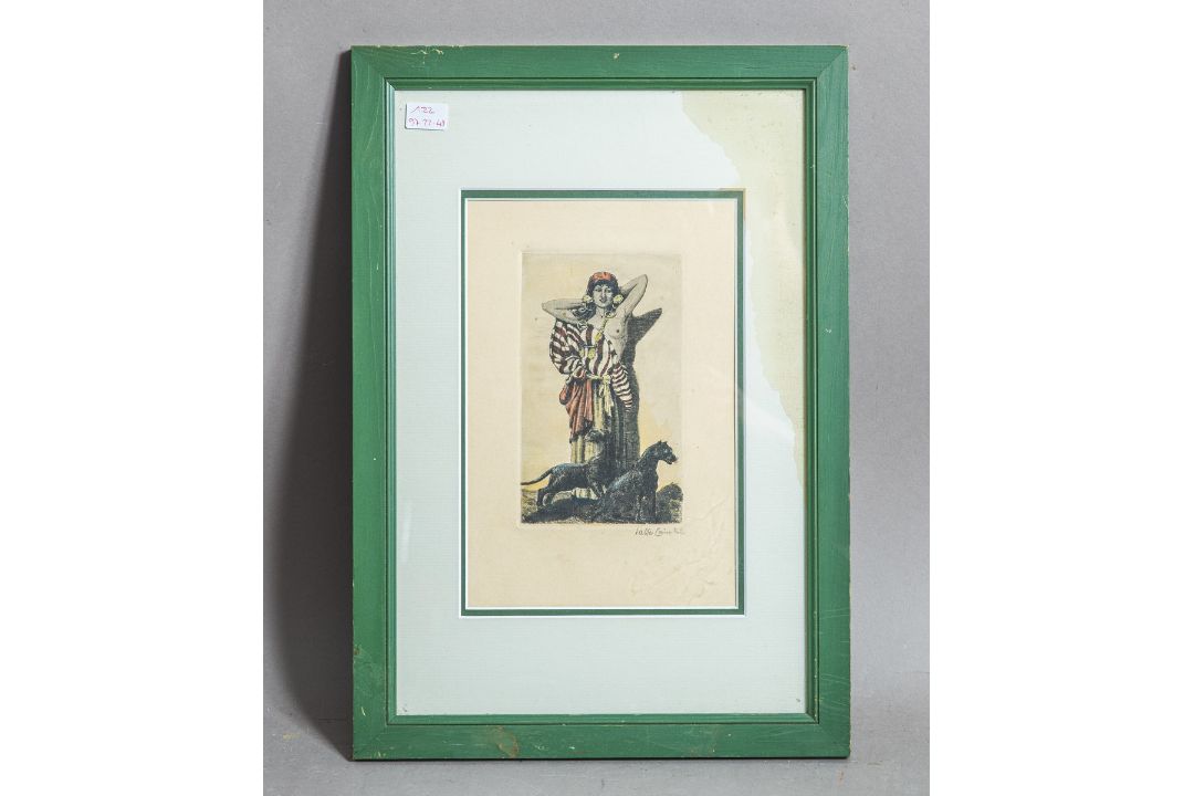 Cauer, Walter (1905 - 1995), Frauenakt mit Panthern (1922)