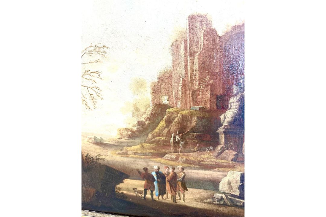 Weenix, Jan Baptist (1621 - um 1660), zugeschrieben, Idealisierte Landschaft mit antiken Ruinen - Bild 7 aus 13