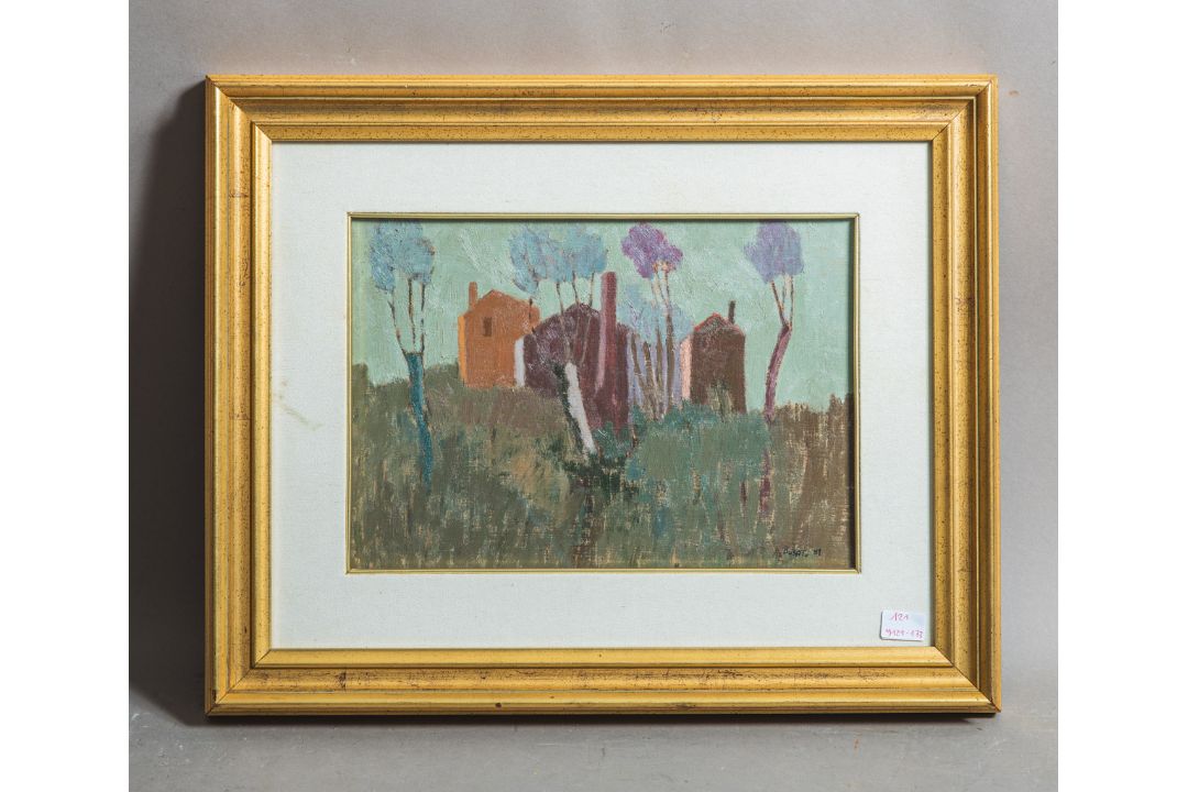 Busato (19./20. Jh.), Impressionistisch gemalte Häuseransicht