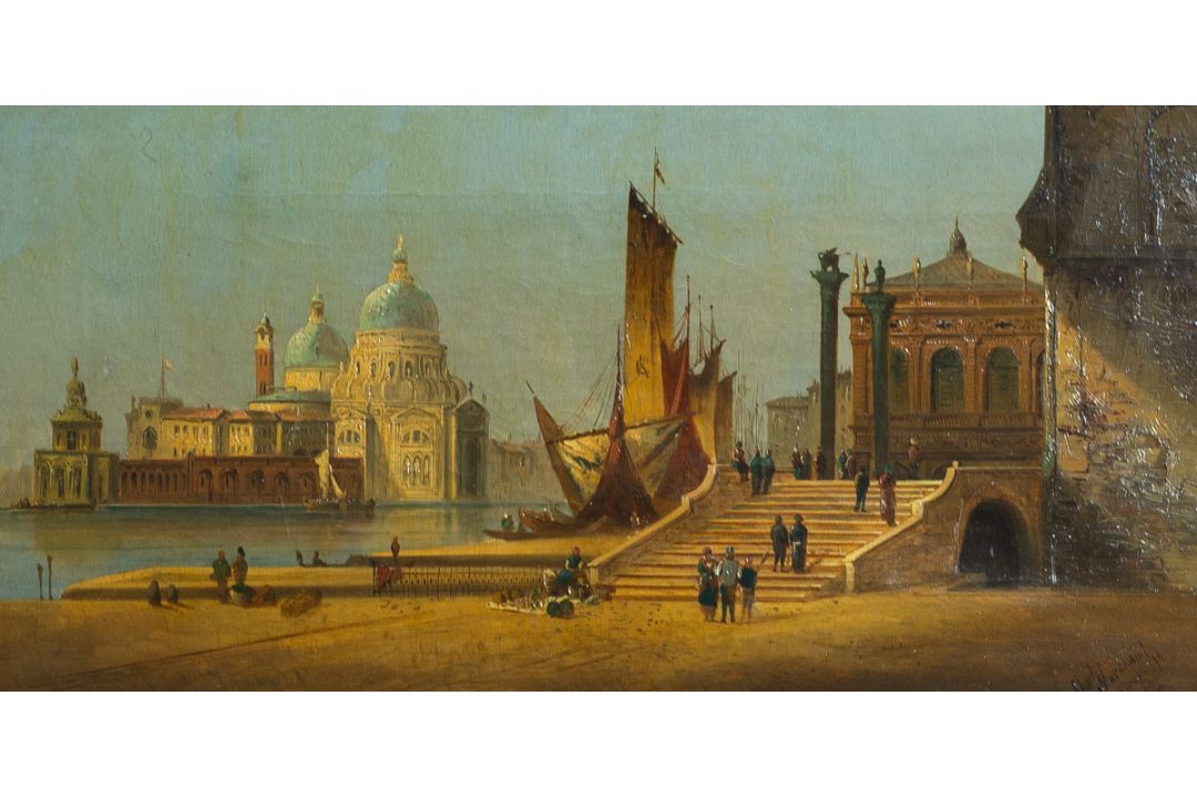 Marchand, Charles (Kaufmann, Karl, 1843 - 1905), Vedute von Venedig mit Blick auf den Dogenpalast un - Bild 4 aus 4