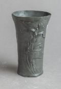 Jugendstil-Becher (Kayserzinn, J. P. Kayser Sohn, Krefeld, um 1900)