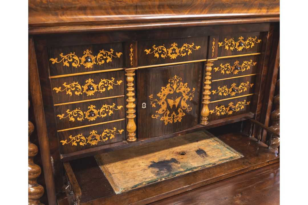 Schreibschrank (wohl Nord-Deutschland o. Berlin, Spät-Biedermeier, um 1850/1860er Jahre) - Bild 2 aus 4
