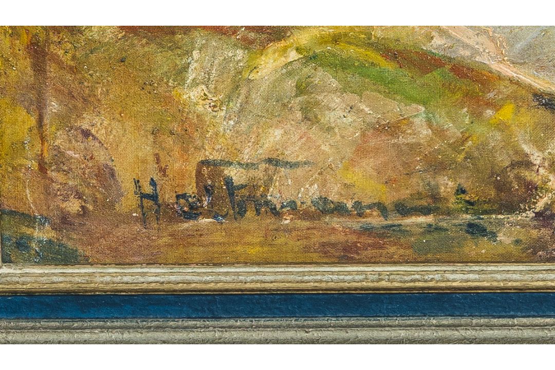 Holtmann, Willi (1908 - 1984), Kapelle vor Gebirgskulisse - Bild 4 aus 4