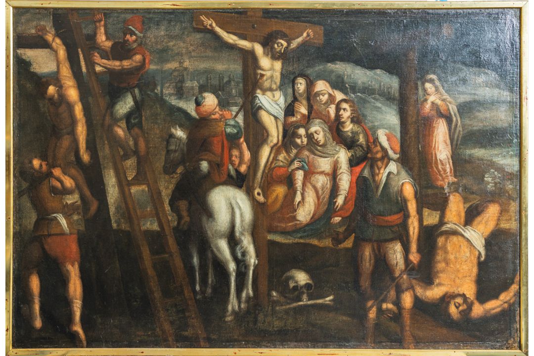 Künstler/in unbekannt (wohl 16./17. Jh.), Kreuzigung Christi - Bild 1 aus 3