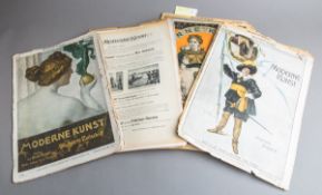 12-teiliges Zeitschriften-Konvolut "Moderne Kunst" (um 1900)