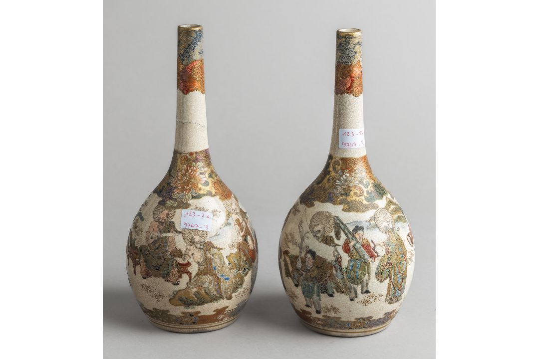 2 Satsuma-Vasen "Kinkozan" (Japan, Meiji-Zeit) - Bild 2 aus 2