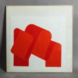 Unleserlich signiert (20. Jh.), Komposition in Rot (1972)