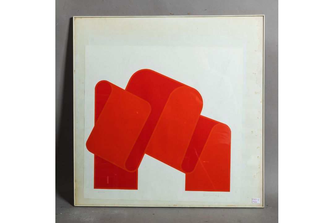 Unleserlich signiert (20. Jh.), Komposition in Rot (1972)