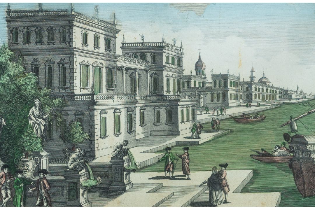 Winckler, Jean Benoit (18. Jh.), "Der schöne Platz und Pallast mit Statuen an dem Seehafen zu Genua" - Bild 2 aus 2
