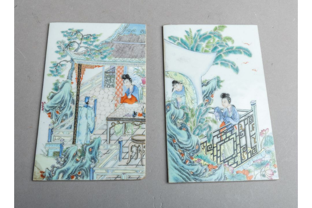 Paar Fliesen (China, Anfang 20. Jh.) - Bild 1 aus 2