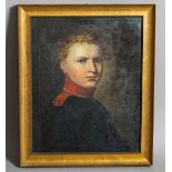 Künstler/in unbekannt (wohl Anfang/Mitte 19. Jh.), Porträt eines jungen Mannes in militärischer Unif