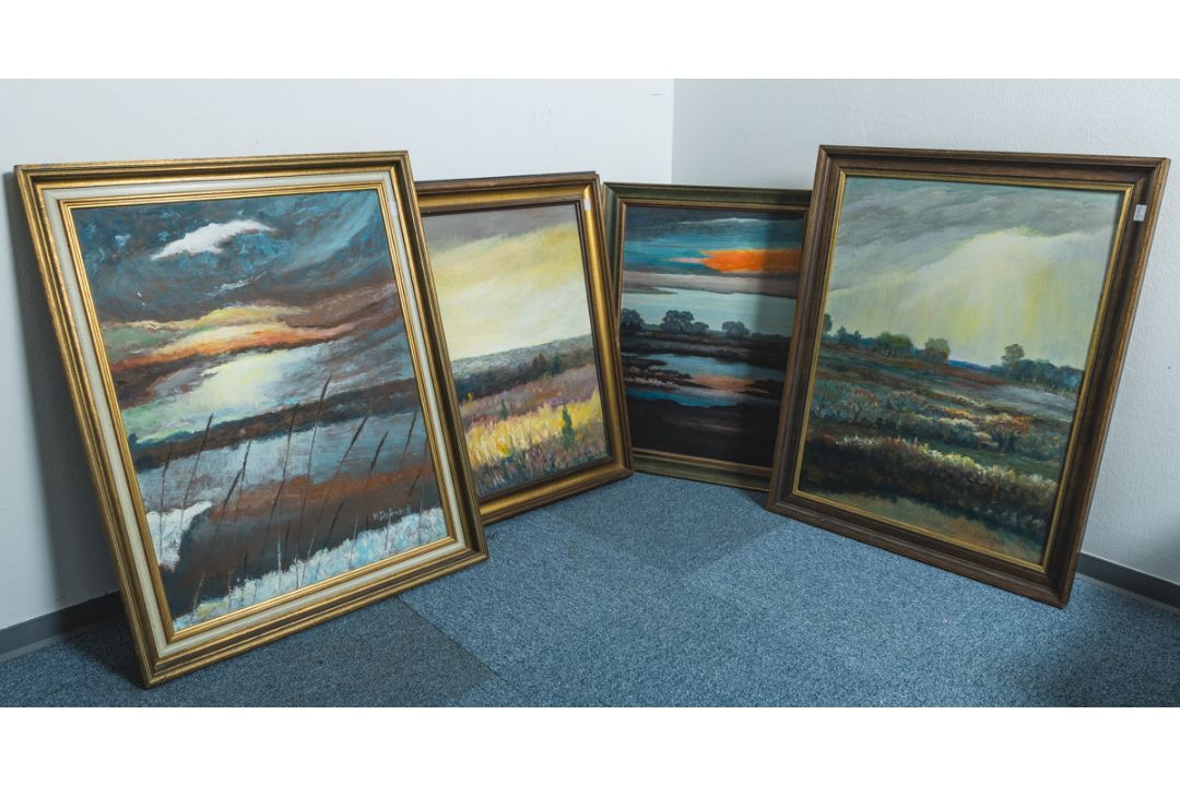 Dodenhoff, Heinz (1889 - 1981), 4-teiliges Gemälde-Konvolut "Landschaften um Worpswede" - Bild 1 aus 2