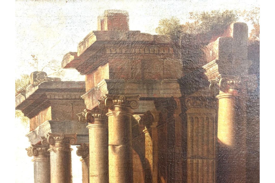 Weenix, Jan Baptist (1621 - um 1660), zugeschrieben, Idealisierte Landschaft mit antiken Ruinen - Bild 13 aus 13