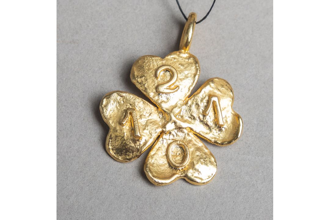 Kleine Statuette auf Steinsockel "Heiliger Christophorus" (Juwelier Weiland, Mainz) - Bild 3 aus 4
