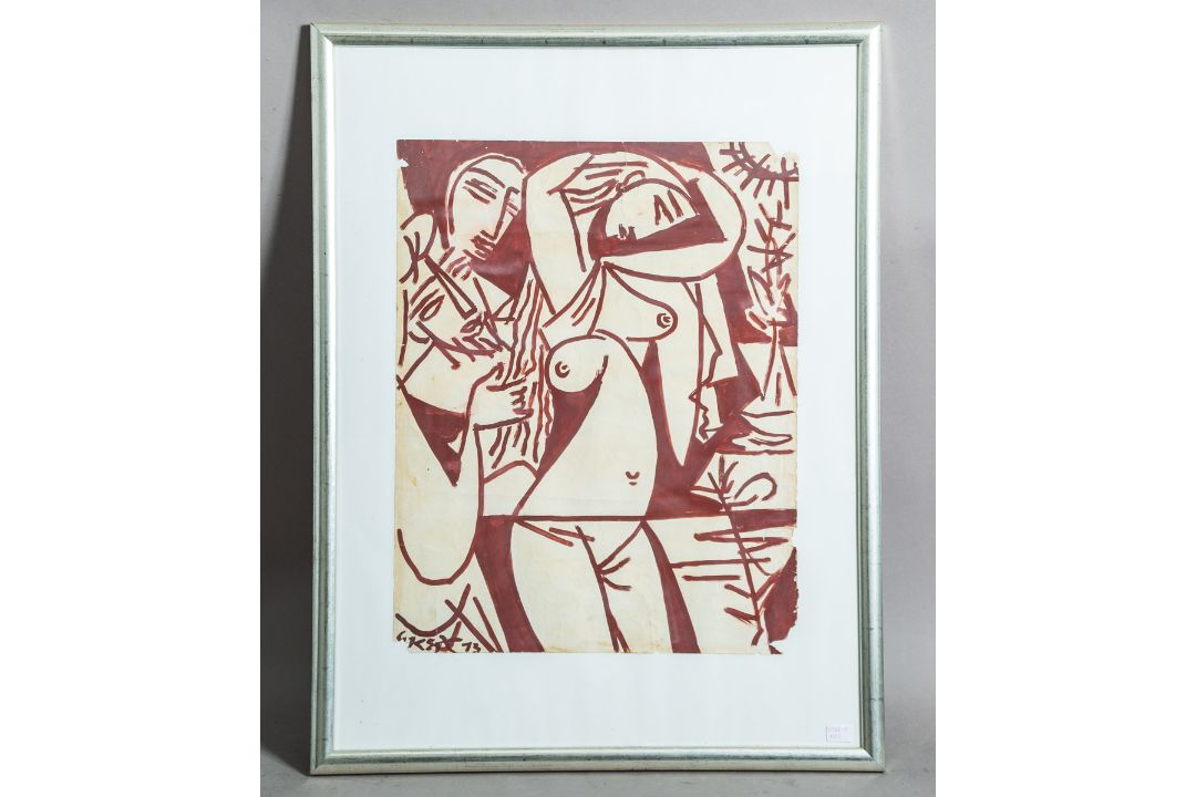 Keyt, George (1901 - 1993), Ohne Titel (Drei Frauen) 1973 - Bild 1 aus 2